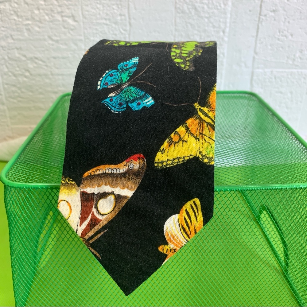 Vintage Handmade TIE Colorful Cotton Unisex butterfly whimsigoth whimsy goth
